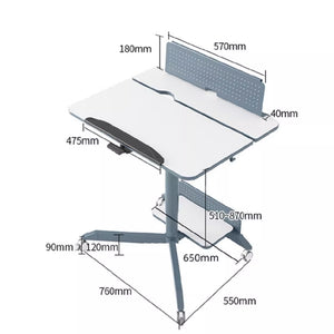 Height Adjustable Tiltable Hydraulic Full Steel Side Table